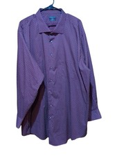 Shaquille O' Neal Men XLG Burgundy Cooling Stretch Big Fit Button Down Shirt