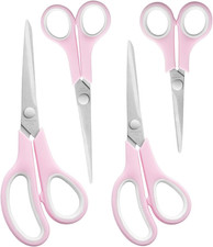 Craft Scissors Set of 4, Sharp Stainless Stee Blades, Comfort Grip, Scissors All