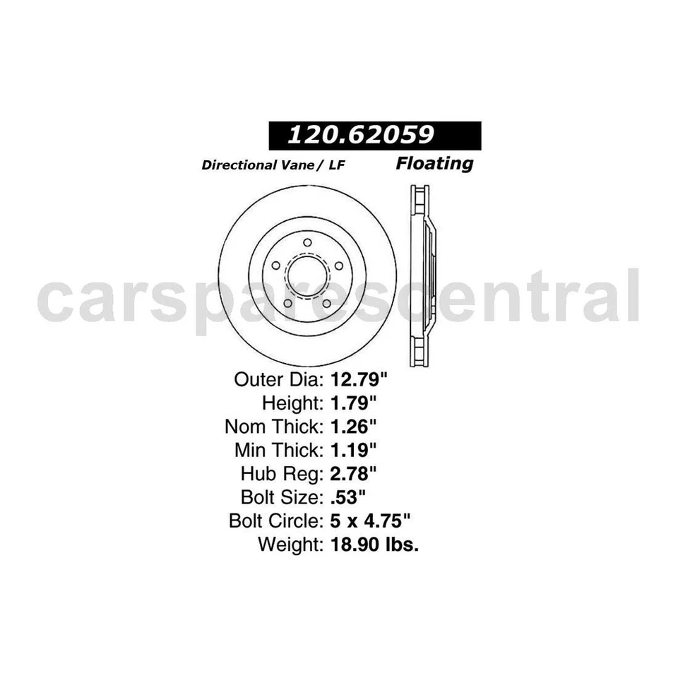 Rotor de freno delantero izquierdo derecho centrado para Chevrolet Corvette 2000 2001 Foto 4 de 4