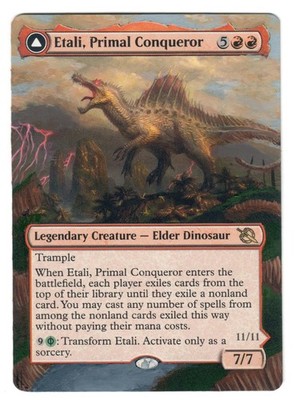 Etali Primal Conqueror Altered Full Art MTG Dinosaur CEDH Legendary Red Green