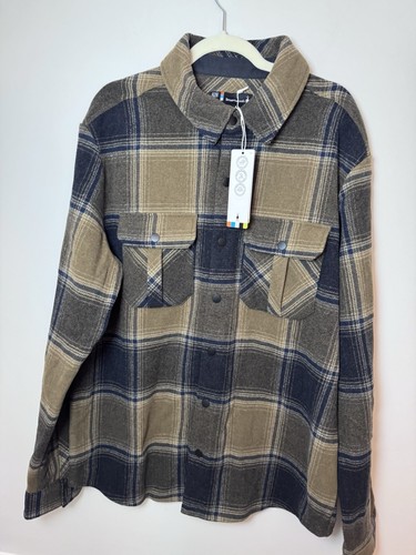 Smartwool Anchor Line Shirt Jacket Winter Moss Plaid Merino Wool Sz XL NWT $220 - Picture 2 of 23