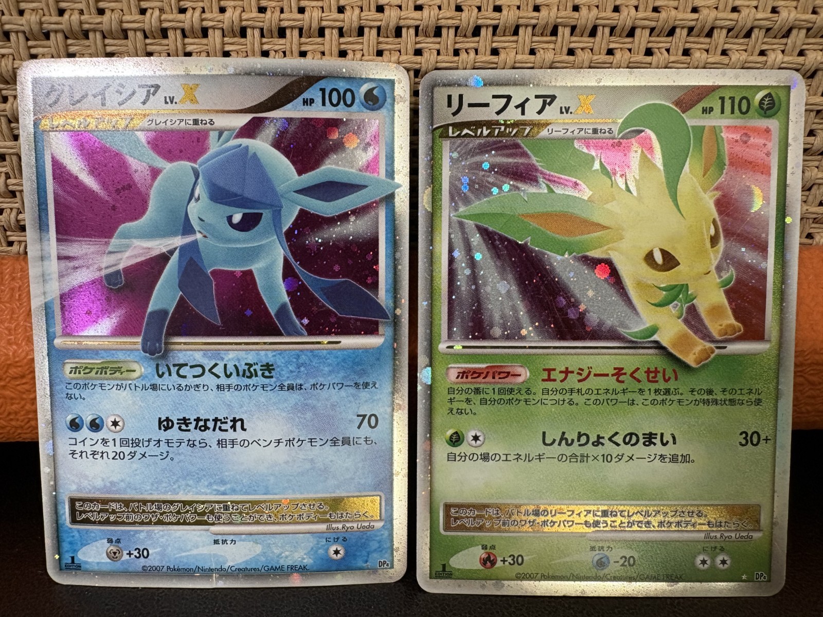Leafeon Lv.X & Glaceon Lv.X DP4 Holo Japanese Pokemon Card Set