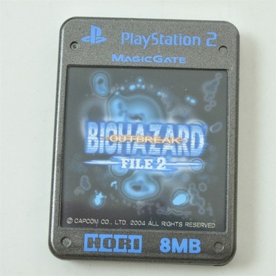 HORI PS2 Memory Card 8MB BIOHAZARD OUTBREAK FILE ll 2 Playstation 2 0323