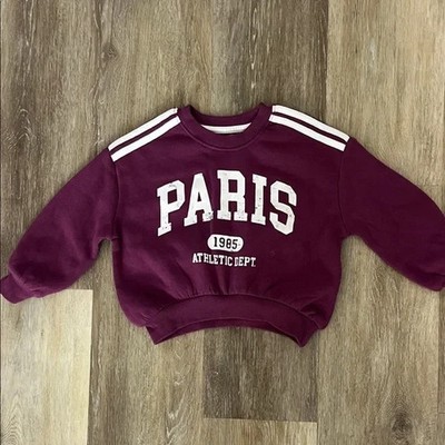 NWOT Grayson Mini Toddler Girls Paris Sweatshirt Plum Size 3T