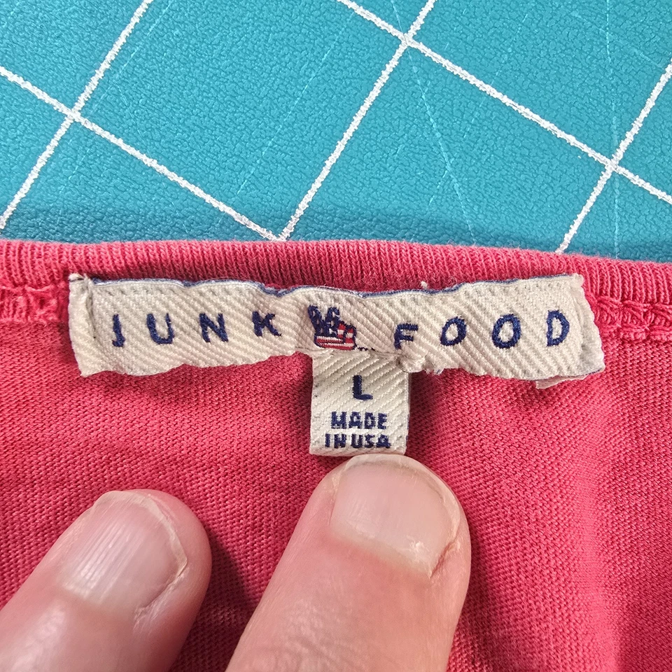 Camiseta sin mangas de comida chatarra Chicago Bulls L roja hecha en EE. UU. estilo vintage envejecida Foto 2 de 4