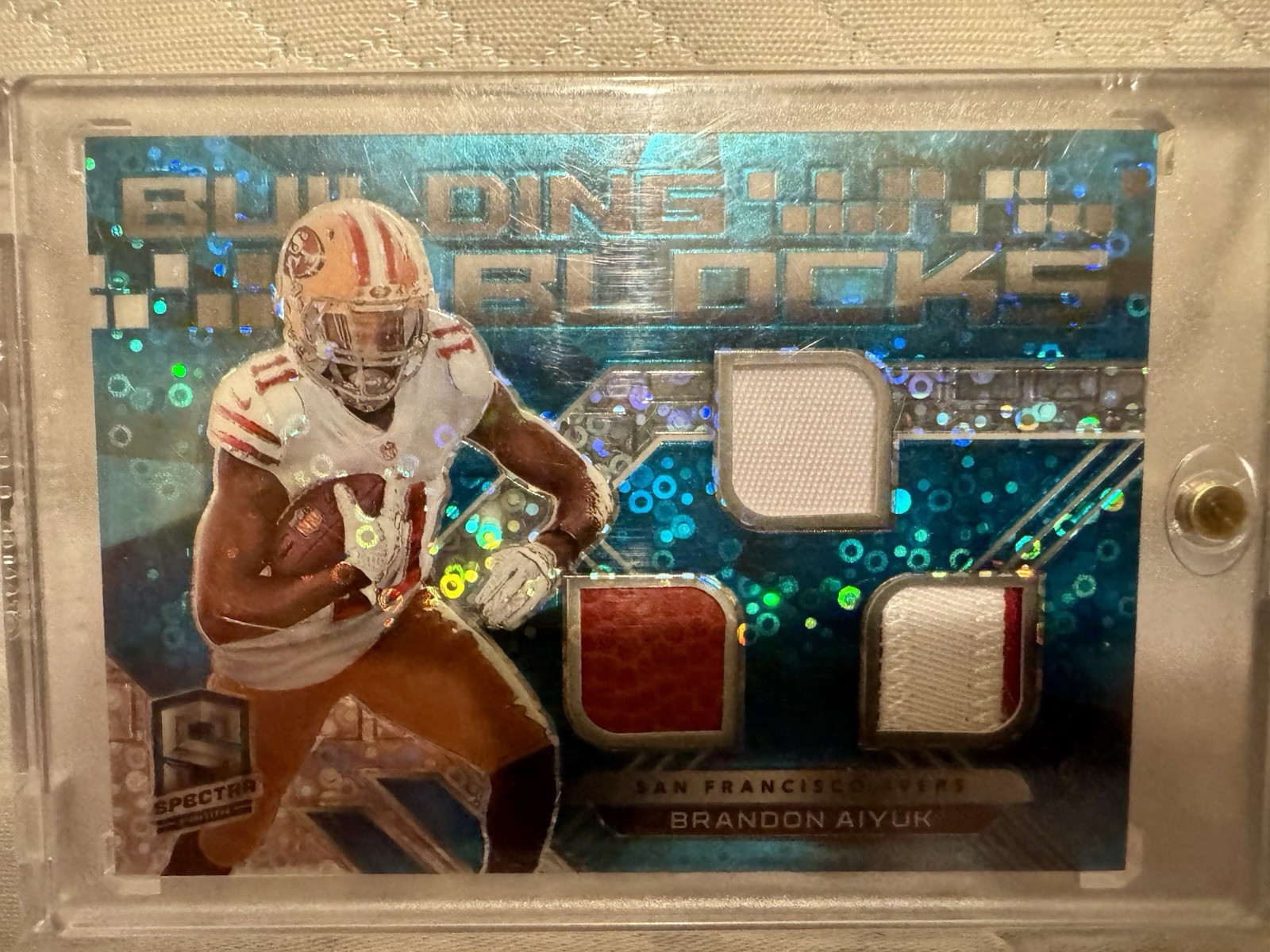 Brandon Aiyuk Panini Spectra Building Blocks Relics #BB20 Neon Orange