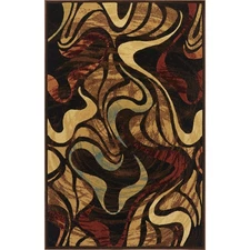 HOME DYNAMIX Catalina Picasso  Artistic Swirl Area Rug, Black/Brown, 5'3"x7'2"