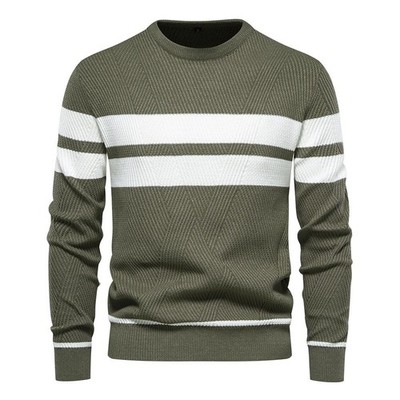 Herren Sweatshirt Rundhals Pullover Rundhalsausschnitt Feinstrick Strickpullover