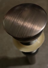 Brushed Brass Sink Drain Stopper Without Overflow Bathroom Pop Up Drain Faucet.