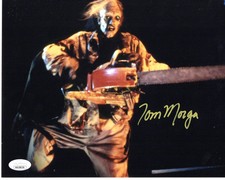 Tom Morga signed 8x10 Photo Leatherface The Texas Chainsaw Massacre Part 2 JSA