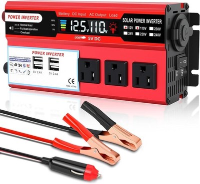 ALSO GO 1000W Power Inverter 12V to 110V AC LCD Screen