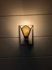 Vintage 1984 Gallery Art Stained Glass Night Light Yellow Tiffany Style Plugin