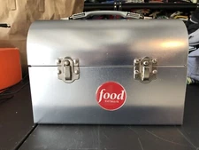 FOOD NETWORK Official Metal Silver Dome Worker Style Lunch Box Pail TV Promo