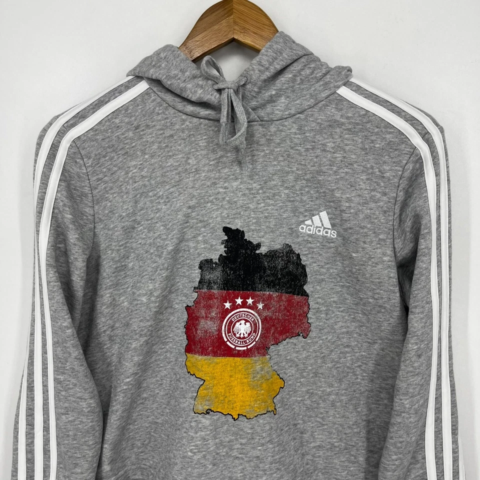 Adidas Alemania Sudadera con Capucha Para Mujer Talla S Gris Alemán Fútbol Fútbol Pullover Foto 2 de 4