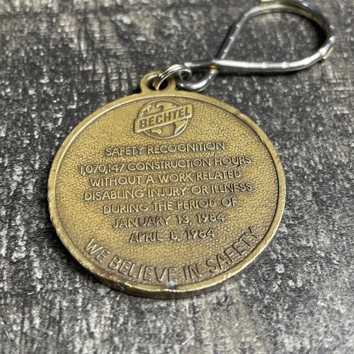 Vintage 1984 Midland Nuclear Plant Construction Safety Keychain Bechtel Power - Picture 6 of 6