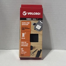 hook & Loop Sleek and Thin 3/4in 6 foot Sew On Tape for Fabrics Black Fast Ship