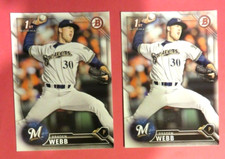2 - 2016 Bowman 1st card, Milwaukee Brewers - BRADEN WEBB