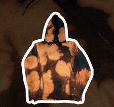 Custom Black  Orange bleach dye sweater