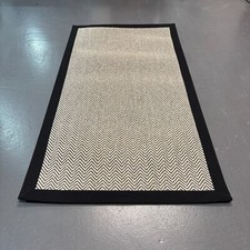 Herringbone Java Floor Runner with 100% Black Cotton Border