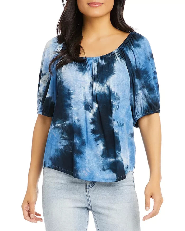 karen kane tie dye peasant top