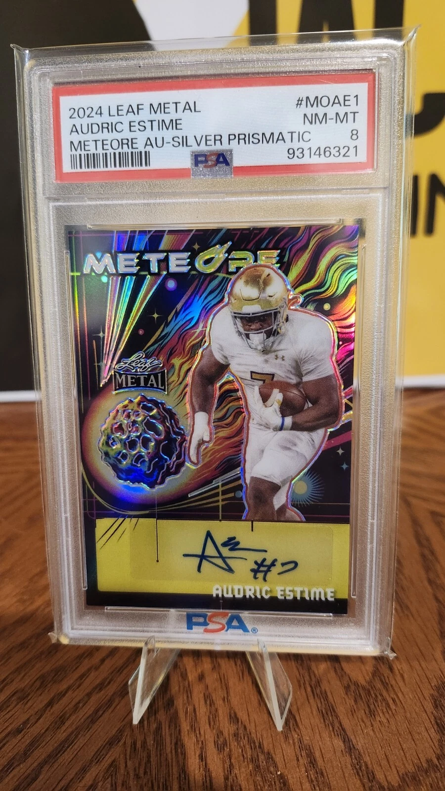 Audric Estime Leaf Metal Meteore Autographs #MOAE1 Silver Prismatic