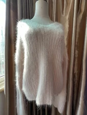Angora Sweater Wool Blended Jumper Fluffy Fuzzy Chunky Super Soft Pullover