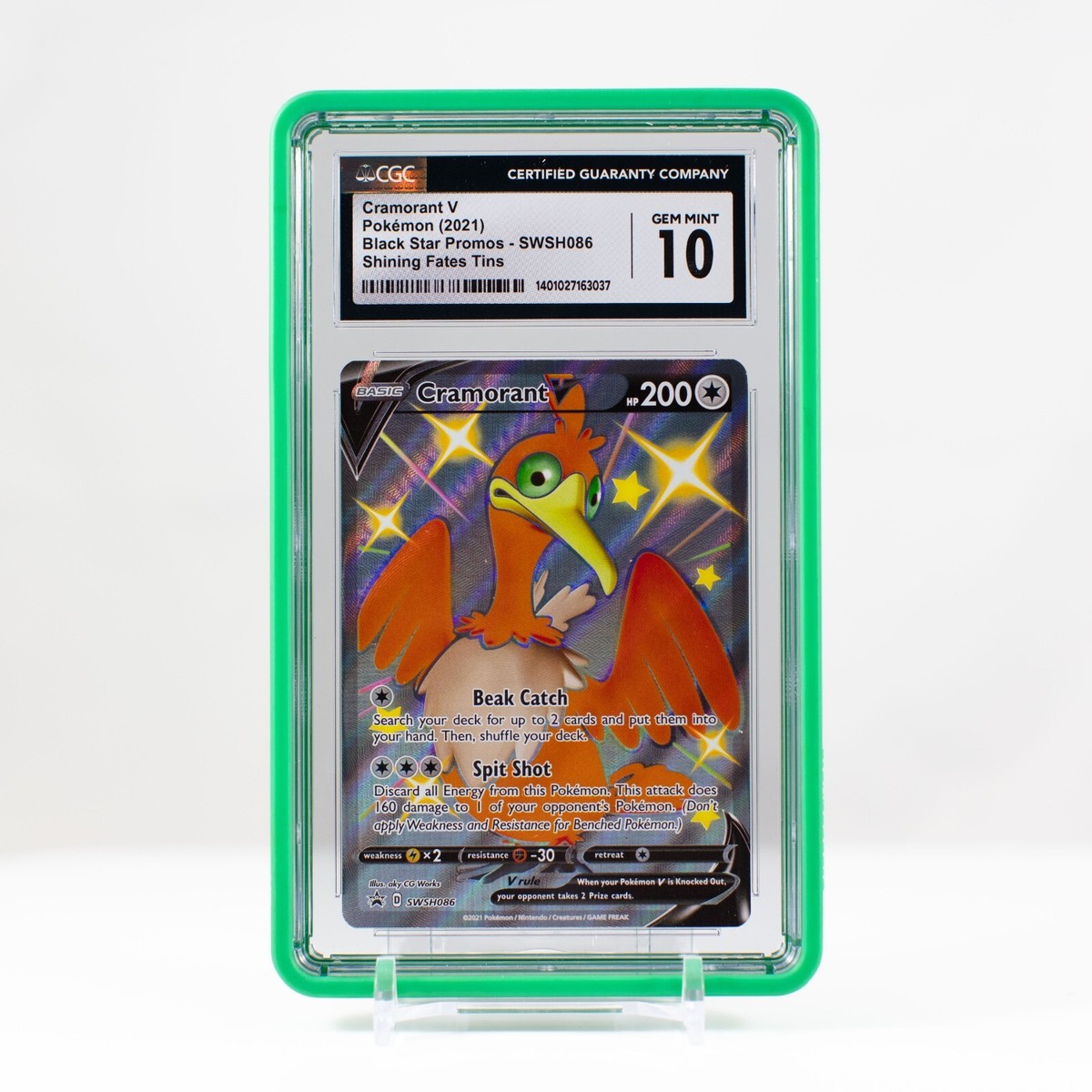 Pokemon Cramorant V Shiny #SWSH086 Black Star Promo 2021 - CGC 10