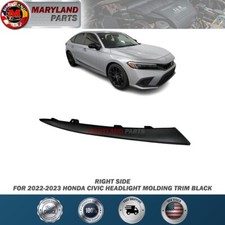 For 2022-2023 Honda Civic Right Headlight Molding Trim Black For 2022-2023 Honda Civic Right Headlight Molding Trim Black