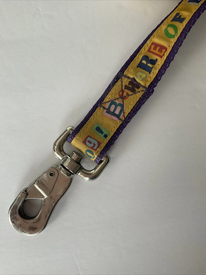 Correa de nailon amarillo púrpura vintage azul marino cuidado con perro Foto 4 de 4