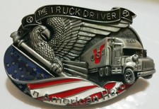 THE TRUCK DRIVER AMERICAN HEROES BELT BUCKLE AMAZING DESIGNS  QUALITY FREE SHIP