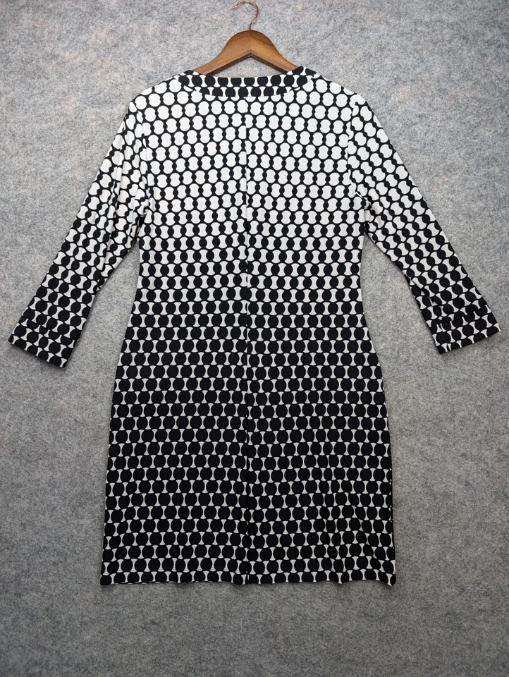 Donna Morgan Dress Womens 8 Black White Sheath Office Chic Knee Length - Image 2 of 4