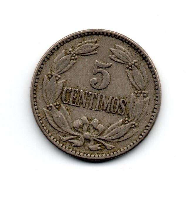 Venezuela 1958, Coat of arms with 7 stars, 5 centimes of Bolivar