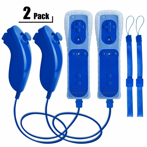 Built in Motion Plus Remote Controller &Nunchuck for Nintendo Wii /Wii U Console