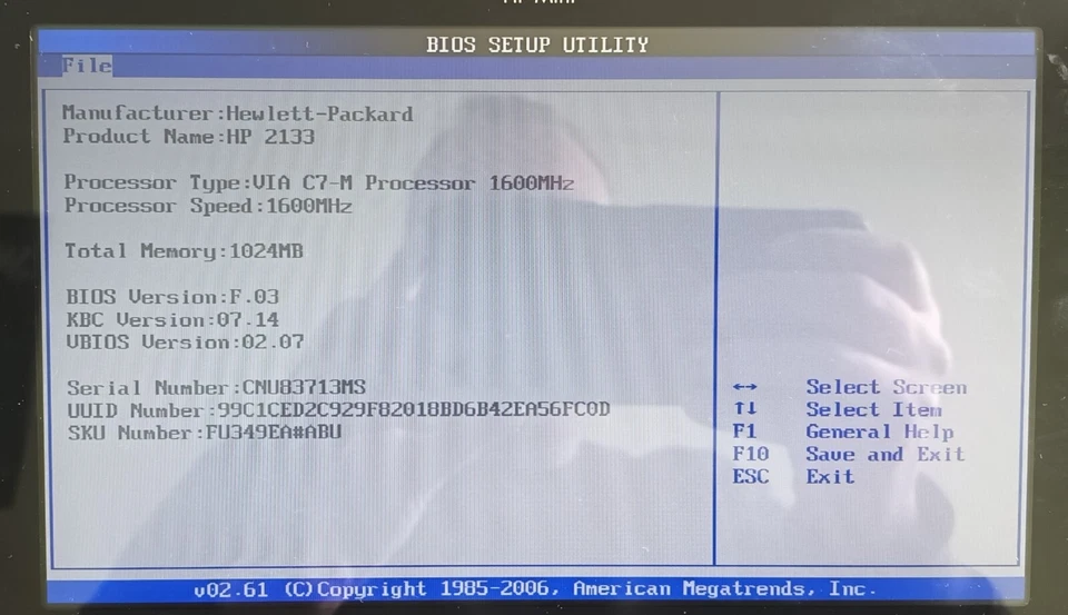 HP Mini 2133 Silver Chrome Netbook 500755-001 8.9" 1GB VIA C7-M 1.6GHZ Windows - Image 2 of 4