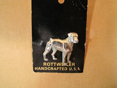 ROTTWEILER Dog Pin Silver Tone Handcrafted U.S.A. Jewelry