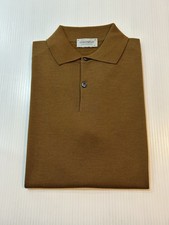 Image of Brand New John Smedley Payton Short Sleeve Polo Shirt In Keats Bronze Size M