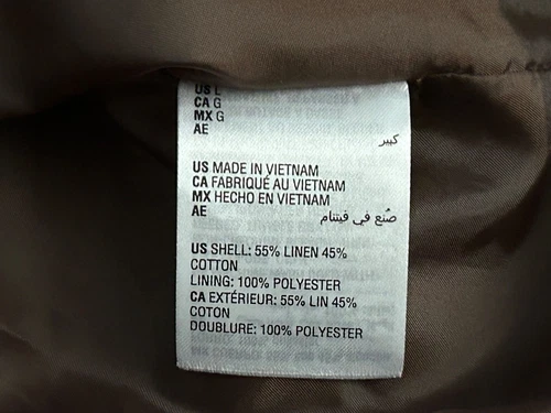 Tasso Elba Men's Vieste Bomber Jacket Beige Tan Linen Cotton Blend Size Large image 4