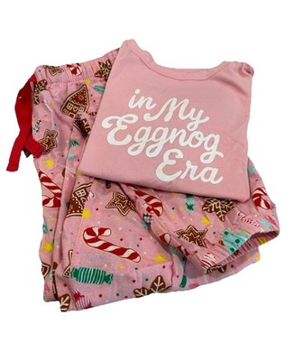 NEW Without Tags OLD NAVY In My Eggnog Era Pink Swift Holiday Pajamas Set Small