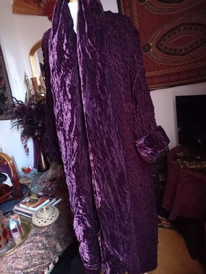 Stunning Catherine Bacon American Designer Velvet Coat ARTY,BOHO,UNUSUAL,DECO
