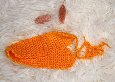 Homemade Orange Yarn Crochet Headband
