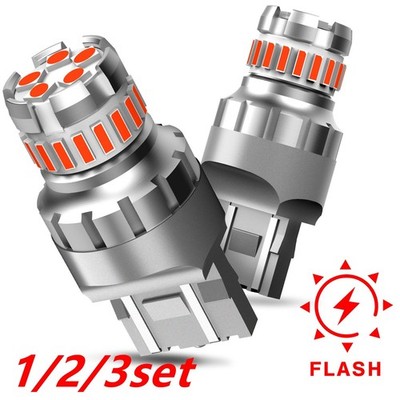 1/2set CANBUS Red 7443 7440 LED Strobe Flash Blinking Brake Tail Light Bulb 2F
