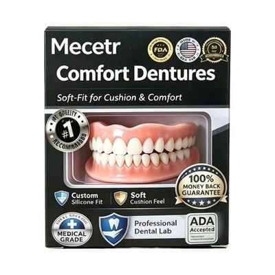 Moldable Dentures Upper Lower False Teeth Set Instant Smile Toothbrush