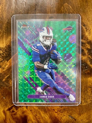 2025 Topps Finest James Cook Green Geometric Refractor /75 #71 Bills