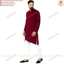 Traditional Wear Mens Cotton Kurta Designer Casual Cotton Kurta