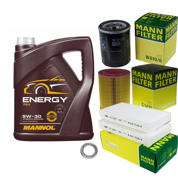 Inspektionspaket 5L Mannol Energy 5W-30 FüR Honda CR-V II 2.0 FR-V Civic VII-image