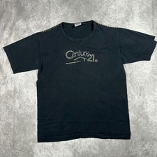 Vtg 90s Anvil Century 21 Rhinestone Studded Black T-Shirt M Womens Made in USA