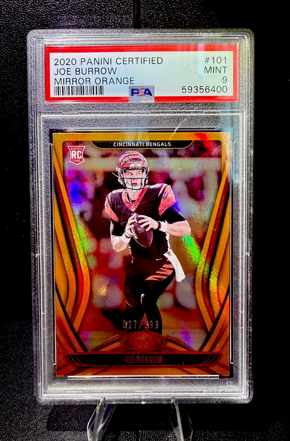 2020 Panini Certified JOE BURROW Mirror Orange 27/199 #101 MINT 9