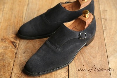 Joseph Cheaney Blue Suede Monk Buckle Shoes UK 6 US 7 EU 40