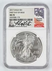 2017 Silver American Eagle NGC MS70 First Day of Issue Charles Vickers 1oz $1