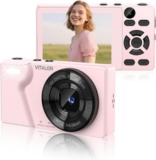 Vitaler Digitalkamera 4K 64MP Kompaktkamera mit Dual Objektiv, 2000mAh Akku, 2,8